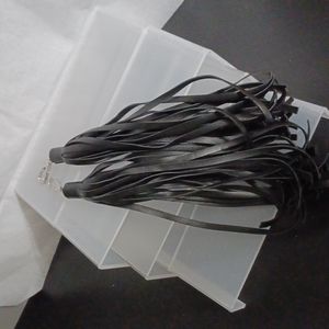 Set of Bag tassel/fringe clip on or key ring. Faux Leather with swivel clasp